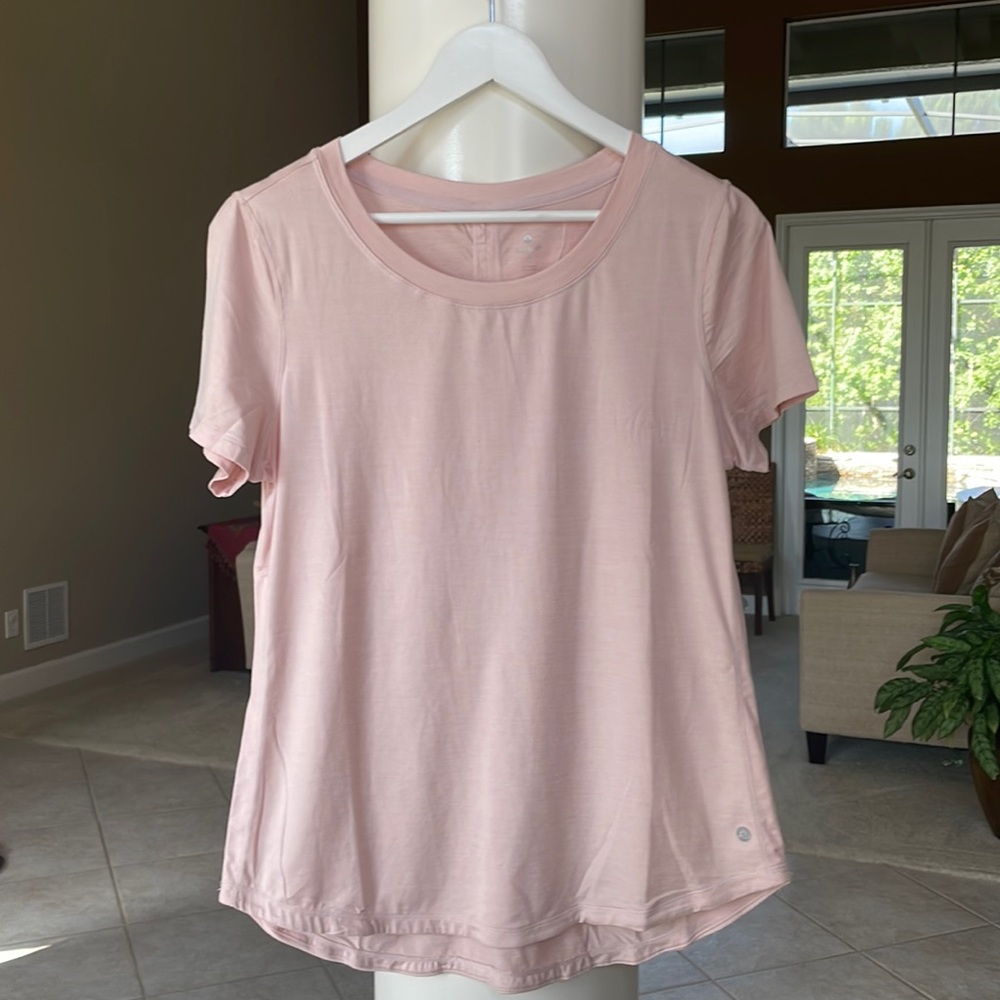 Apana, short sleeve shirt, womens, size medium, pink